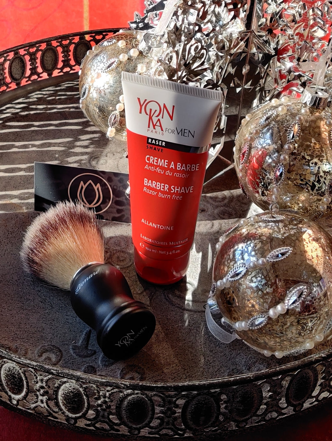 Kerstpakket Crème à barbe met gratis scheerkwast